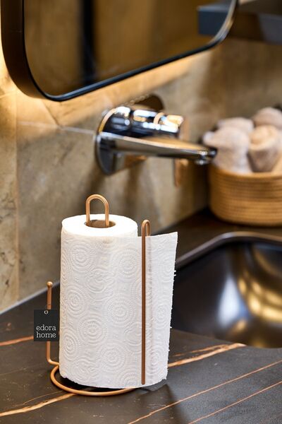 Edora Home Suport pentru prosoape din hârtie cu suport pentru trandafiri Suport pentru șervețele de 25 cm, bucătărie modernă, design ergonomic - metal inoxidabil