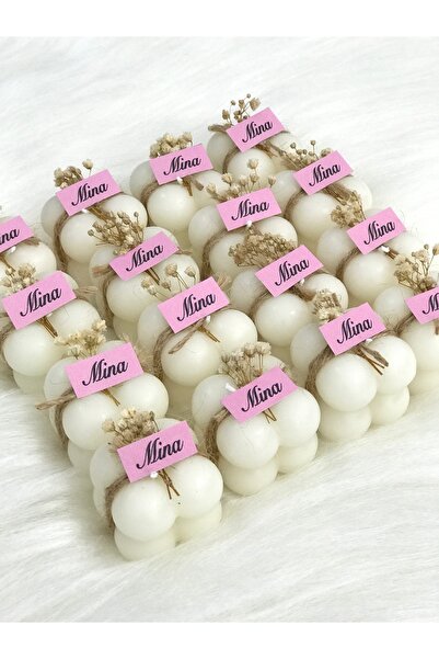 Uğur Matbaacılık Düğün Nikah Nişan Kına hediyelik Bubble Mum 20 Adet