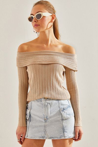 Bianco Lucci Degaje Collar Flos Mercerized Γυναικεία Μπλούζα -60191004