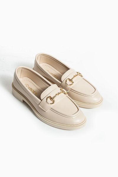 İnan Ayakkabı Pantofi de zi cu zi ocazional cu cataramă de culoare bej pentru femei (3 CM)