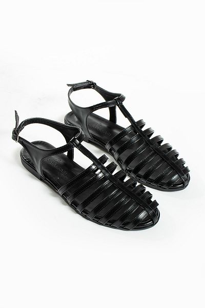 İnan Ayakkabı WOMEN BLACK COLOR ANKLE BUCKLE SANDALS