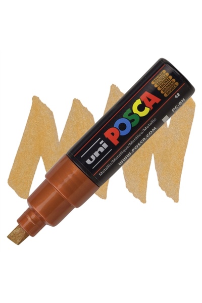 UNİ-BALL Uni-Ball Posca Boyama Kalemi 8.0 Su Bazlı Poster Markörü Bronz PC-8K...