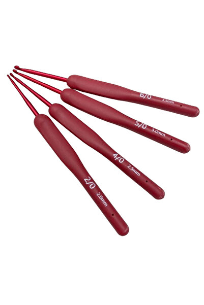 EleganTShoP Elegant Red Yumuşak Saplı Yün Tığ TSred