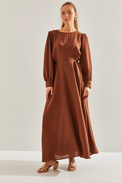 Bianco Lucci Modest Bescheidenes Damen-Gürtelkleid mit Schnürung, langes Hija...