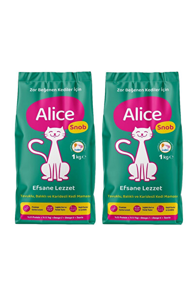 Alice Snob Zor Beğenenler İçin Premium Kedi Maması 2x1 Kg