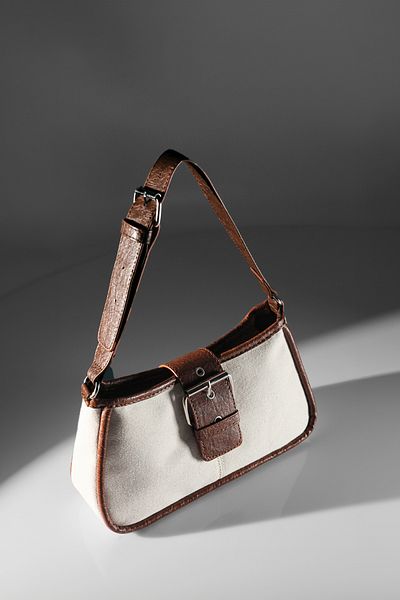 Rimense Tan Linen Adjustable Strap Lined Hand and Shoulder Bag