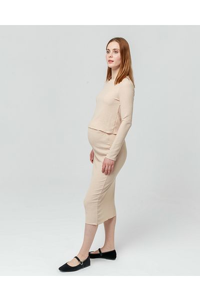 LYN MAMA Set rochie George din două piese - bej