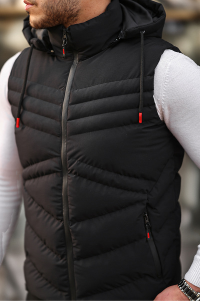 Boymen Water And Windproof Men's Hooded Vest Inflatable Vest