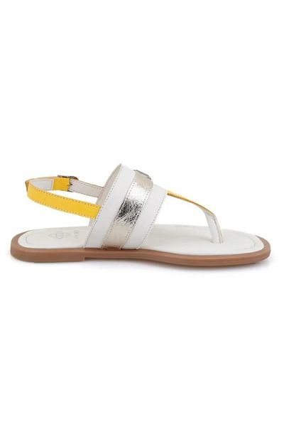 Desa Women's White Adjustable Buckle Leather Slippers