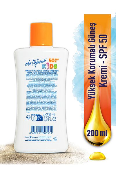 Eda Taşpınar High Protection Mineral Filter Sunscreen Spf 50 Kids -200ml (EGX83)