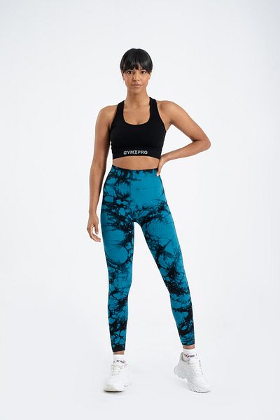 GYMXPRO Colanți super elastici cu vopsea cravată cu detaliu push-up