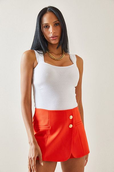 XHAN White Drawstring Blouse 5YXK2-48287-01
