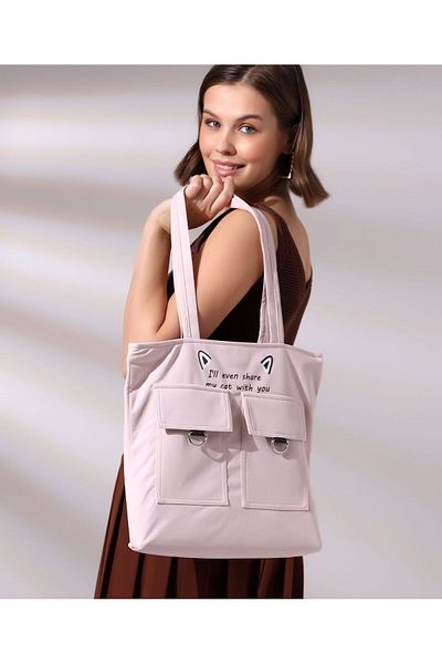 Toz Vintage Zippered Shoulder Bag with Cat Figure