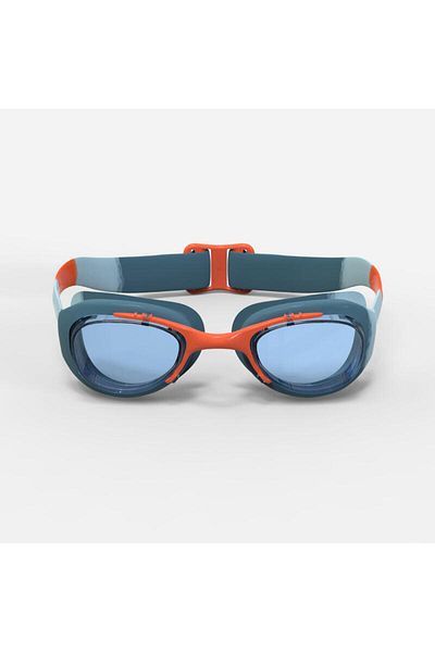 Decathlon Kids Swimming Goggles - Pool and Sea Goggles - Green/Orange - Transparent Glasses - Xbase
