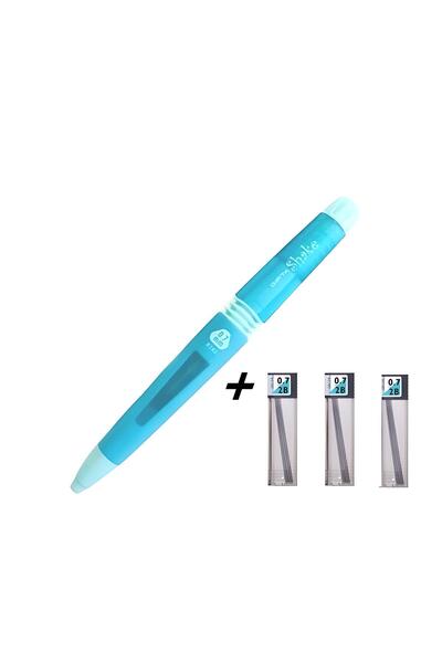 Gıpta SHAKE VERSATİL KALEM  0.7mm MAVİ &  3 ADET TOMBOW 0.7 UÇ