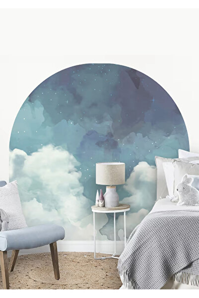 WALLHUMAN Bohem Bulutlu Gece Çocuk Odası ve Ev Dekorasyon Stickerı