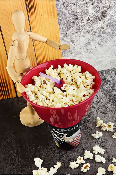 Cosiness Round Corn Bucket Glass with Straw