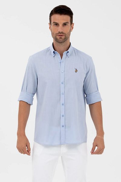U.S. Polo Assn. Cămașă de in pentru bărbați cu mânecă lungă1829583 TEKSPOR