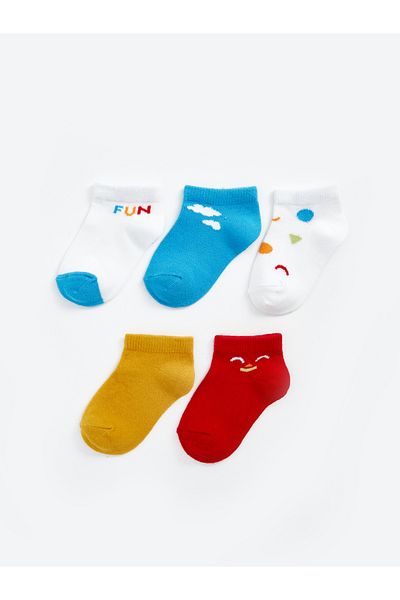 LC Waikiki Set mit 5 bedruckten Booties-Socken für Babys