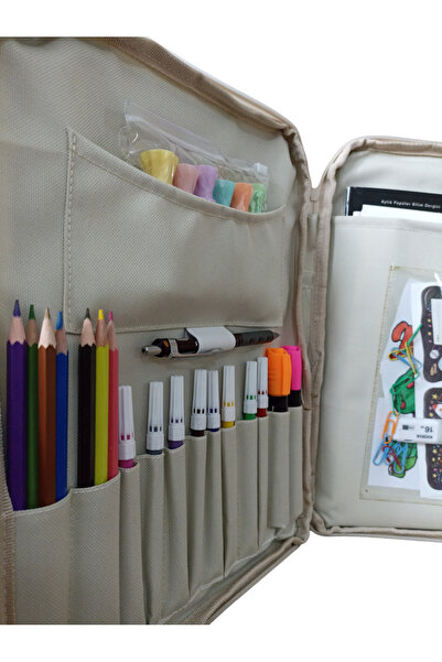 Next Craft Resim Çantası Klasörü Kalemlikli Defter Boya Malzemeleri Aktivite Çantası Unisex Çok Amaçlı Çanta