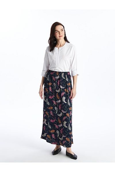 LC Waikiki Patterned Women's Skirt with Elastic Waist
