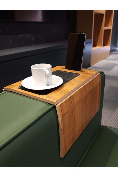 ARKITEKT EX Kolçak Tepsisi MDF 8 mm | Kaymaz Orta Alan | Bardaklık ve Telefon...