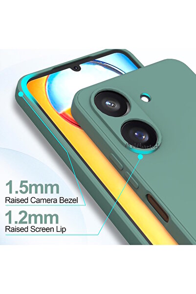 m.tk moveteck Xiaomi Poco C65 Case Soft Silicone with Camera Protection + 9H Screen Protector Glass Set of 2