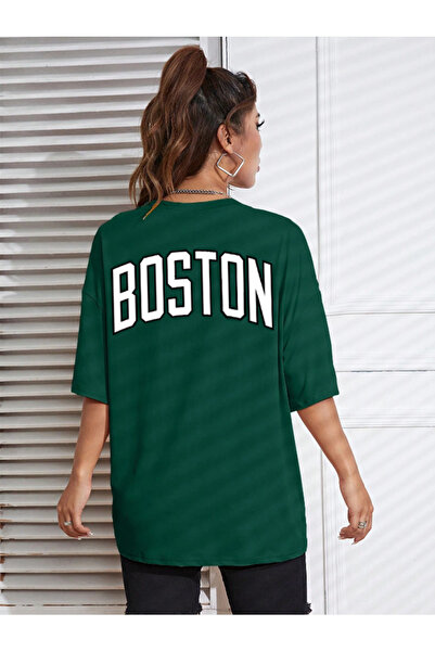 Wish BF Unisex Kadın/Erkek Boston Celtic Özel Baskılı Oversize Penye T-Shirt ...