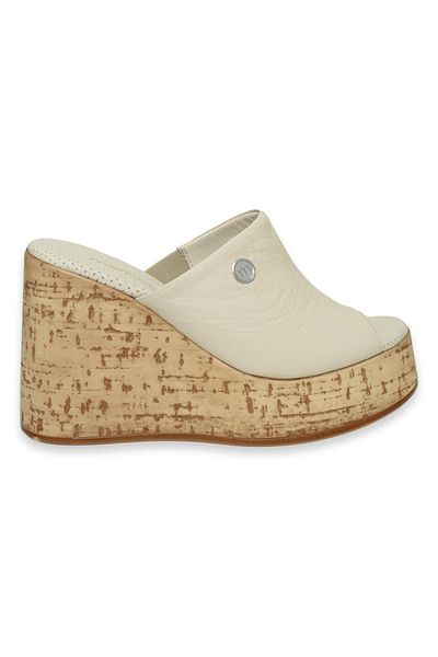 Mammamia D24Yt-2110Z Wedge Heeled Off-White Women's Slippers