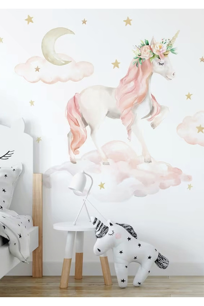 WALLHUMAN Unicorn Hayaller Çocuk Odası Duvar Stickerı