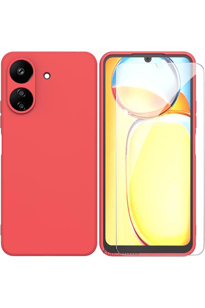 m.tk moveteck Xiaomi Poco C65 Kılıf Kamera Korumalı Yumuşak Silikon + 9H Ekra...