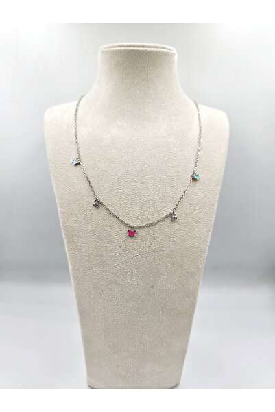 GÜMÜŞ Renkli Kelebek Kolye