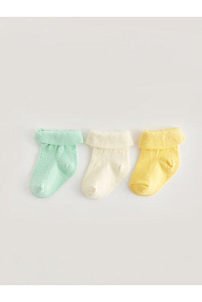 LC Waikiki Basic 3-Piece Sock Set for Baby Boy