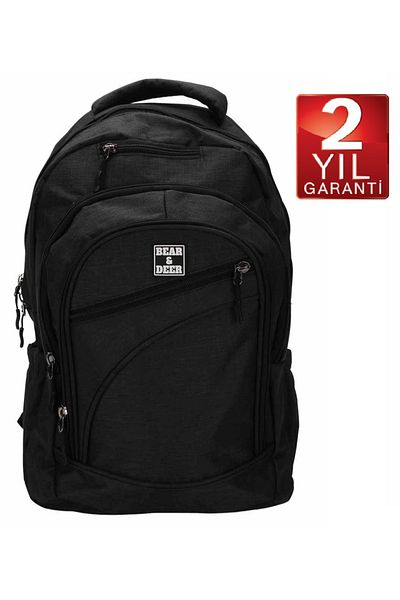 Bear & Deer Big Beer BLACK 5 Compartment School Bag (Two Year Warranty)