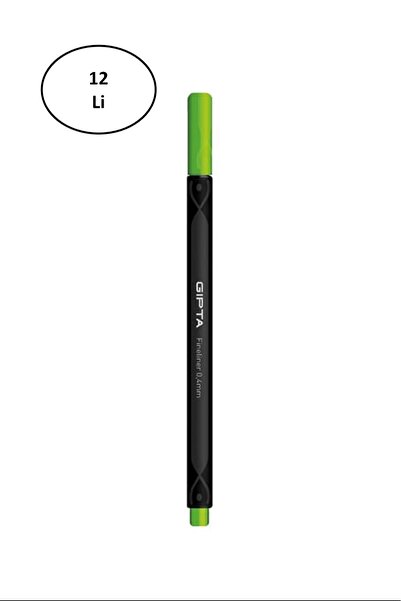 Gıpta Trokutasta zelena fineliner olovka - 0,4 mm, kartonska kutija, 12 kom