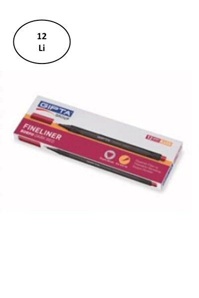 Gıpta 0.4 Mm Dark Blue Fineliner Pen - Thin Felt Tip, Cardboard Box, Triangle Design (Pack of 12)