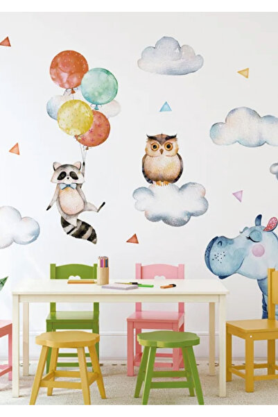 WALLHUMAN Стикер за детска стая „Хипопотам в тропическа гора“