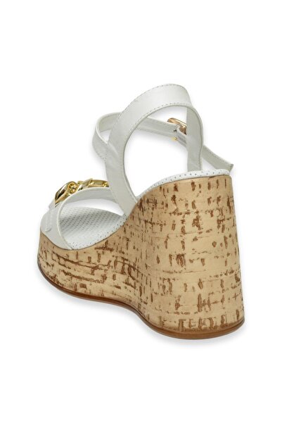 Mammamia D24Ys-1415Z Wedge Heel White Women's Sandals