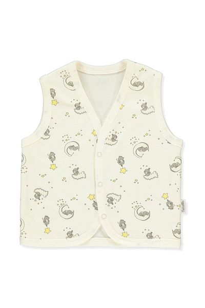 Bebetto Sleepy Cute Baby Boy Vest Ecru T3548