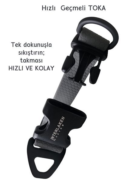 INTERLAKEN Waterproof Sturdy D-ring Gray Dog Neck Collar - Medium