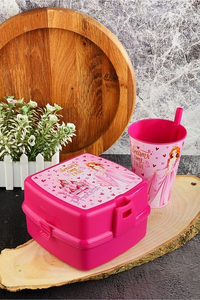 Cosiness Two-Layer Lunch Box + Straw Cup 400 ml