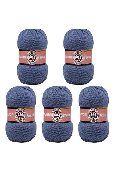 Ören Bayan Ören Favourite Knitting Yarn Blue (138) Pack of 5