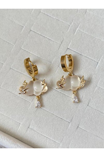 ZWEIG Şimşekli Bulut Çelik Küpe