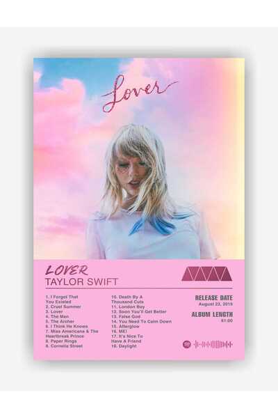 fırsatlar diyarı Taylor Swift - Lover Spotify Kodlu Albüm Duvar Posteri - Kal...