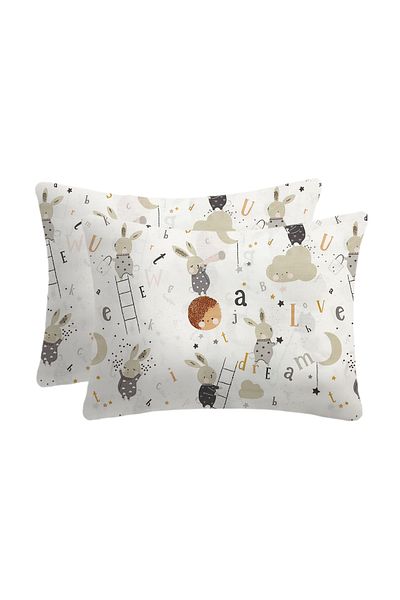 Lief Home غطاء وسادة أطفال بسحاب من القطن بنسبة 100%| 35x45 (2 قطعة)