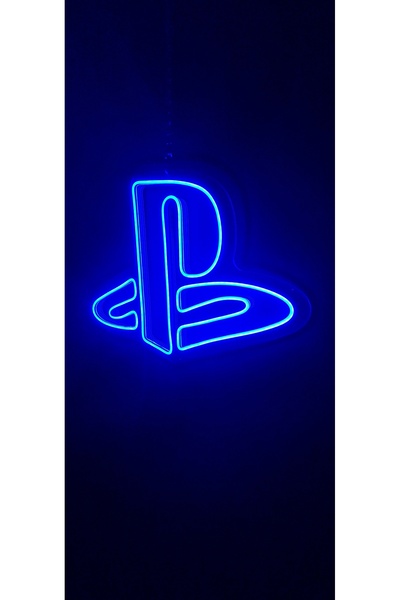 GALAKSİ TASARIM Playstation Logo Neon Tabela Işıklı Duvar Tablosu (Kablo Uzunluğu 2 Metre)
