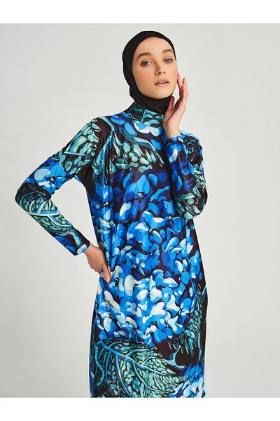 ALFASA Χαλαρό μοτίβο Battal Hijab μαγιό