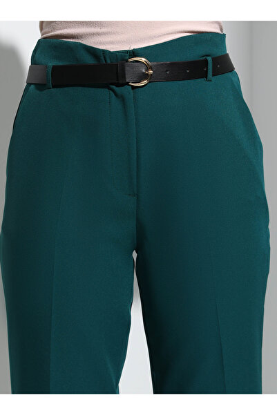 Refka Fake Belted Fabric Trousers - Emerald - Refka