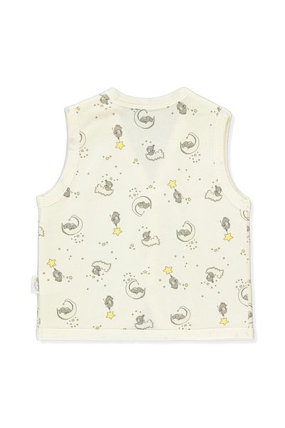 Bebetto Sleepy Cute Baby Boy Vest Ecru T3548