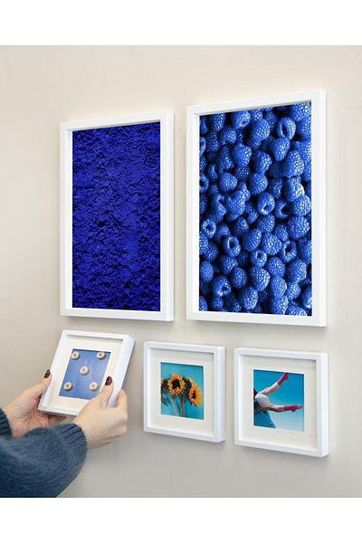 Nobbystar White 5-Piece Frame Set with Adhesive Remover and Mat - Photo Frame